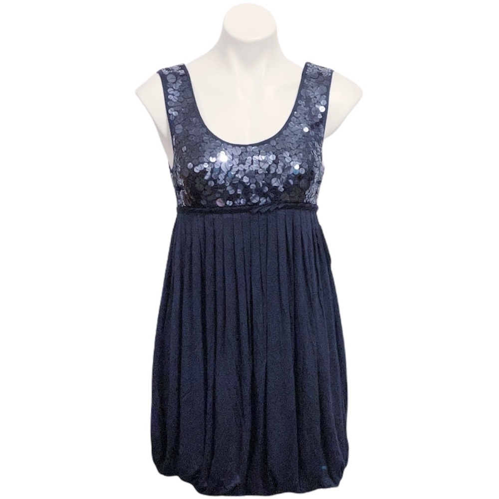 NEW Forever 21 ‘Charcoal’ Slate Blue Sequin Pleat Lap Dress (M)